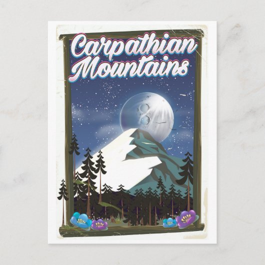Karpaten-Gebirge Reiseplakat Postkarte (Vorderseite)
