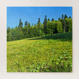 Karpaten-Grünwiese – Rumänien Bergdruck Puzzle