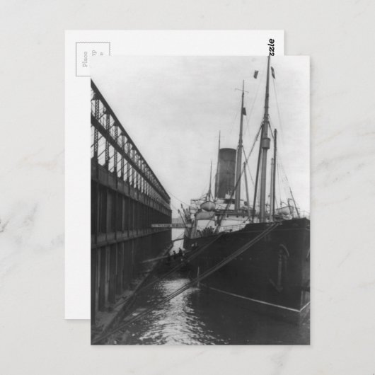 Karpaten im Dock in New York 1912 Postkarte (Vorne/Hinten)