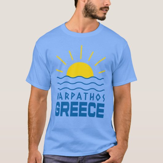 Karpathos Greece Sunshine and Sea Men's Blue T-Shirt (Vorderseite)