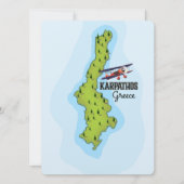 Karpathos Griechisch Map Illustriertes Reiseplakat (Vorderseite)