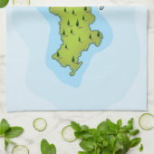 Karpathos Griechisch Map Illustriertes Reiseplakat Geschirrtuch (Gefaltet)