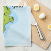 Karpathos Griechisch Map Illustriertes Reiseplakat Geschirrtuch (Viertel Falte)