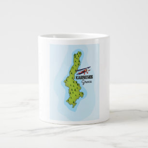 Karpathos griechische Karte illustrierter Reisepla Jumbo-Tasse