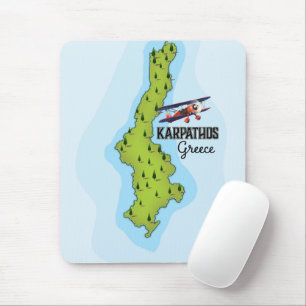 Karpathos griechische Karte illustrierter Reisepla Mousepad