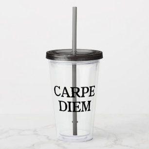 Karpe Diem grau Acryltumbler Acryltrinkbecher