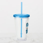 Karpe Diem Profanity Quote Blaue Typografie Acryltrinkbecher (Rechts)
