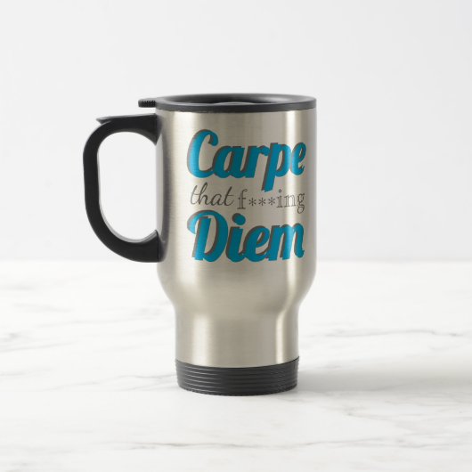 Karpe Diem Profanity Quote Typografie Reisebecher (Links)