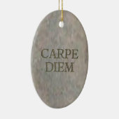 Karpe Diem Stone ovale Keramik Keramik Ornament (Rechts)