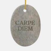 Karpe Diem Stone ovale Keramik Keramik Ornament (Vorne)