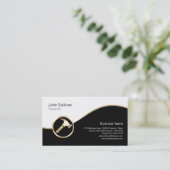 Karpenter Business Card Gold Hammer Icon Visitenkarte (Stehend Vorderseite)
