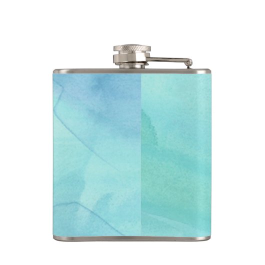 Karpfen, dass Diem Zitat Aqua Wasserfarbe Flachmann (Rückseite)