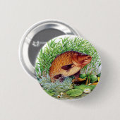 Karpfen-Fischen Button (Vorne & Hinten)