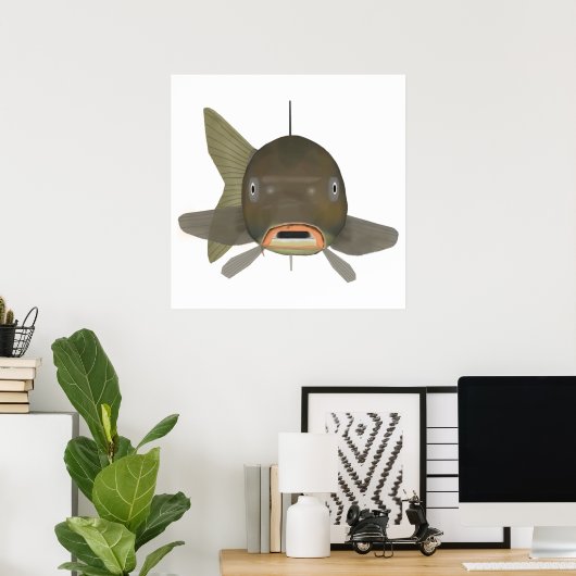Karpfen - Fischkopf Poster (Heimbüro)