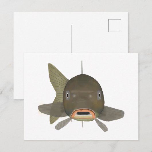 Karpfen - Fischkopf Postkarte (Vorne/Hinten)
