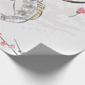 Karpfen Koi Fisch Naturlandschaft Sketch-Illustrat Geschenkpapier (Ecke)