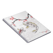 Karpfen Koi Fisch Naturlandschaft Sketch-Illustrat Notizblock (Rechte Seite)