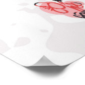 Karpfen Koi Fisch Naturlandschaft Sketch-Illustrat Poster (Ecke)