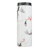 Karpfen Koi Fisch Naturlandschaft Sketch-Illustrat Thermosbecher (Rückseite)