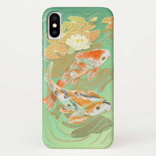 Karpfen Koi Fisch-Wasser-Lilien-Teich iPhone X Case-Mate iPhone Hülle (Rückseite)