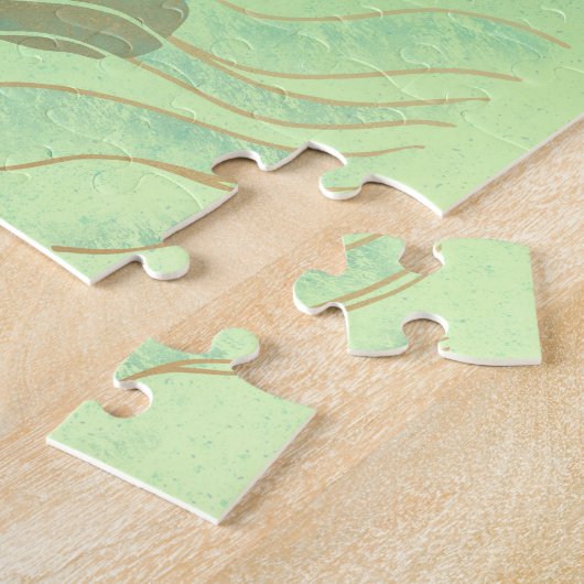 Karpfen Koi Fisch-Wasser-Lilien-Teich-Puzzlespiel Puzzle (Seite)