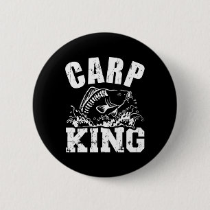 Karpfen König Angeln Button