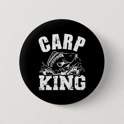 Karpfen König Angeln  Button (Vorderseite)