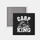 Karpfen König Angeln Magnet (Vorderseite/Rückseite)