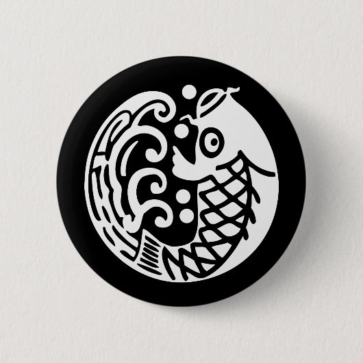 Karpfen mit Wellen Button (Vorderseite)