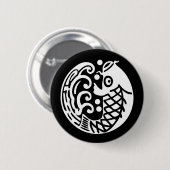 Karpfen mit Wellen Button (Vorne & Hinten)