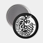 Karpfen mit Wellen Magnet (Vorderseite/Rückseite)