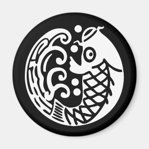 Karpfen mit Wellen Magnet