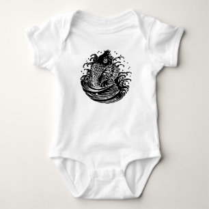 Karpfen und Wasser Baby Strampler