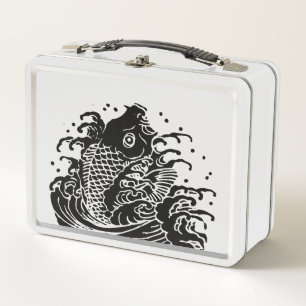 Karpfen und Wasserkocher Metall Brotdose