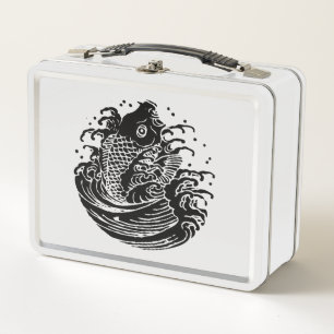 Karpfen und Wasserkocher Metall Brotdose