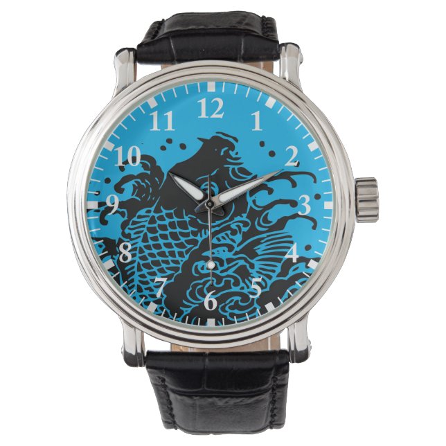 Karpfen- und Wasserwache Armbanduhr (Vorderseite)
