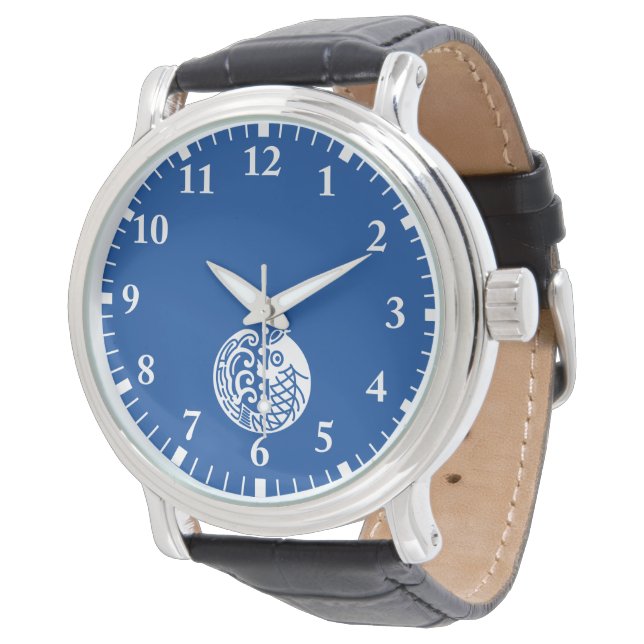Karpfen und Welle Armbanduhr (Schrägansicht)