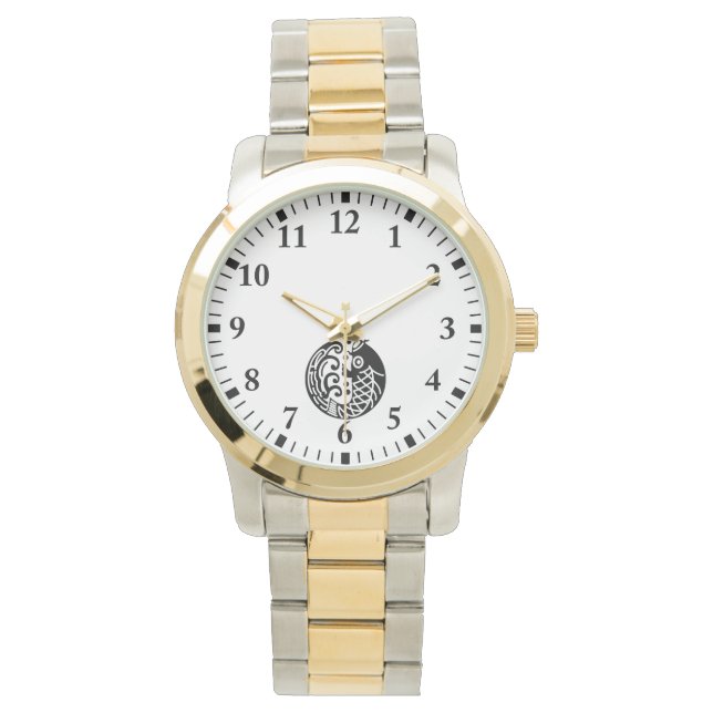 Karpfen und Welle Armbanduhr (Vorderseite)