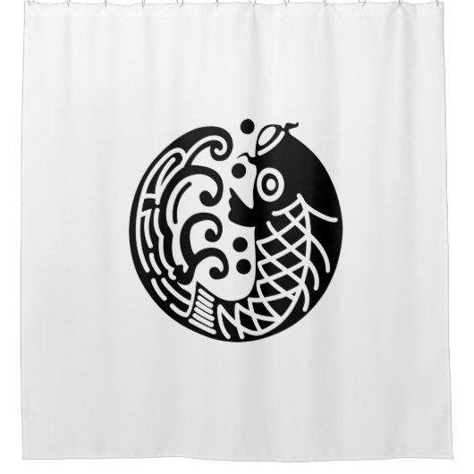 Karpfen und Welle Duschvorhang (Vorderseite)