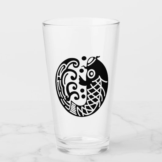 Karpfen und Welle Glas (Vorderseite)