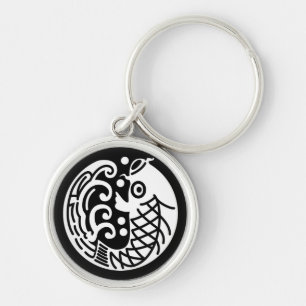 Karpfen und Welle Schlüsselanhänger