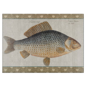 Karpfenfisch Fischmalerei Süßwasserzeichnung Schneidebrett