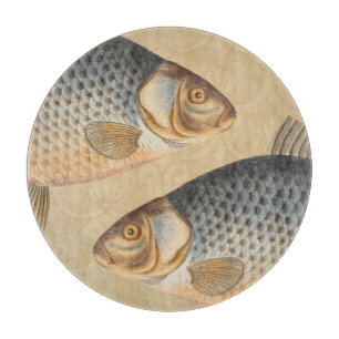 Karpfenfisch Fischmalerei Süßwasserzeichnung Schneidebrett