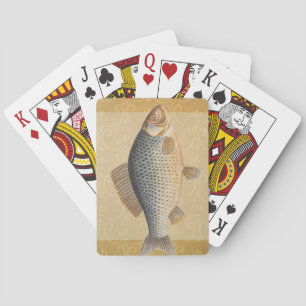 Karpfenfisch Fischmalerei Süßwasserzeichnung Spielkarten