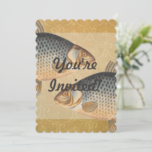 Karpfenfisch, Süßwasser anstrichen Einladung (Stehend Vorderseite)