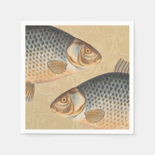 Karpfenfisch, Süßwasser anstrichen Serviette (Vorderseite)