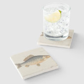 Karpfenfisch, Süßwasser anstrichen Steinuntersetzer (Seitenansicht)