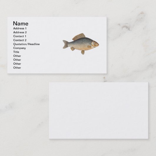 Karpfenfisch, Süßwasser anstrichen Visitenkarte (Vorne/Hinten)