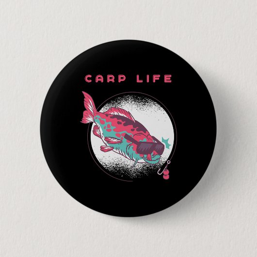 Karpfenfischen Button (Vorderseite)