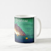 Karpfenfischen Frohe Weihnachten Kaffeetasse (VorderseiteRechts)
